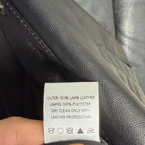 ABLE Annie Lamb Leather Jacket Black Size Large - Picture 7 of 8